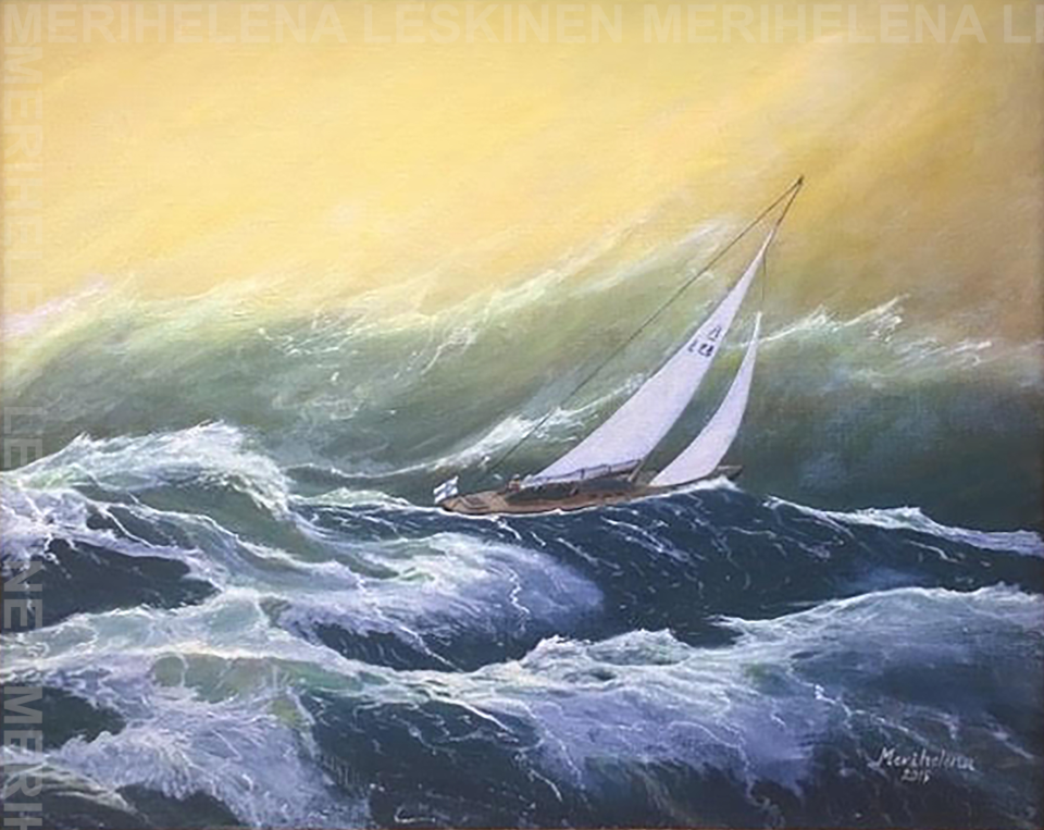 s/y Elise syysmyrskyssä 1969