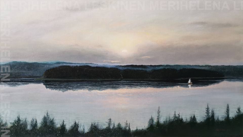 Auringonnousu Vähäluodon yllä, Sauvo