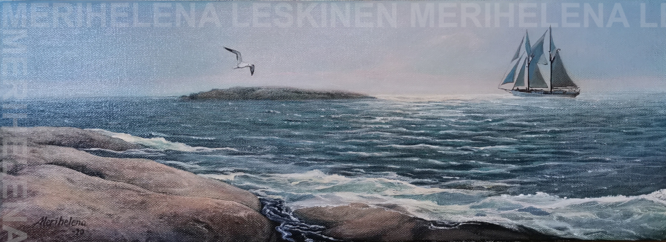Aurinkoinen aamu merellä