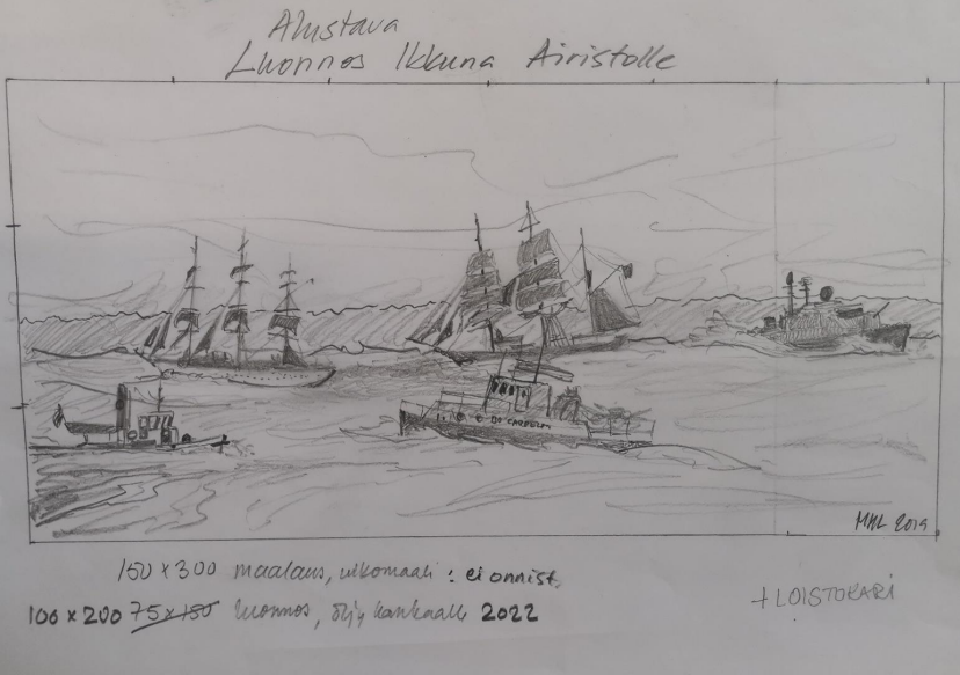 Seitsemäs aalto Airistolla, luonnos